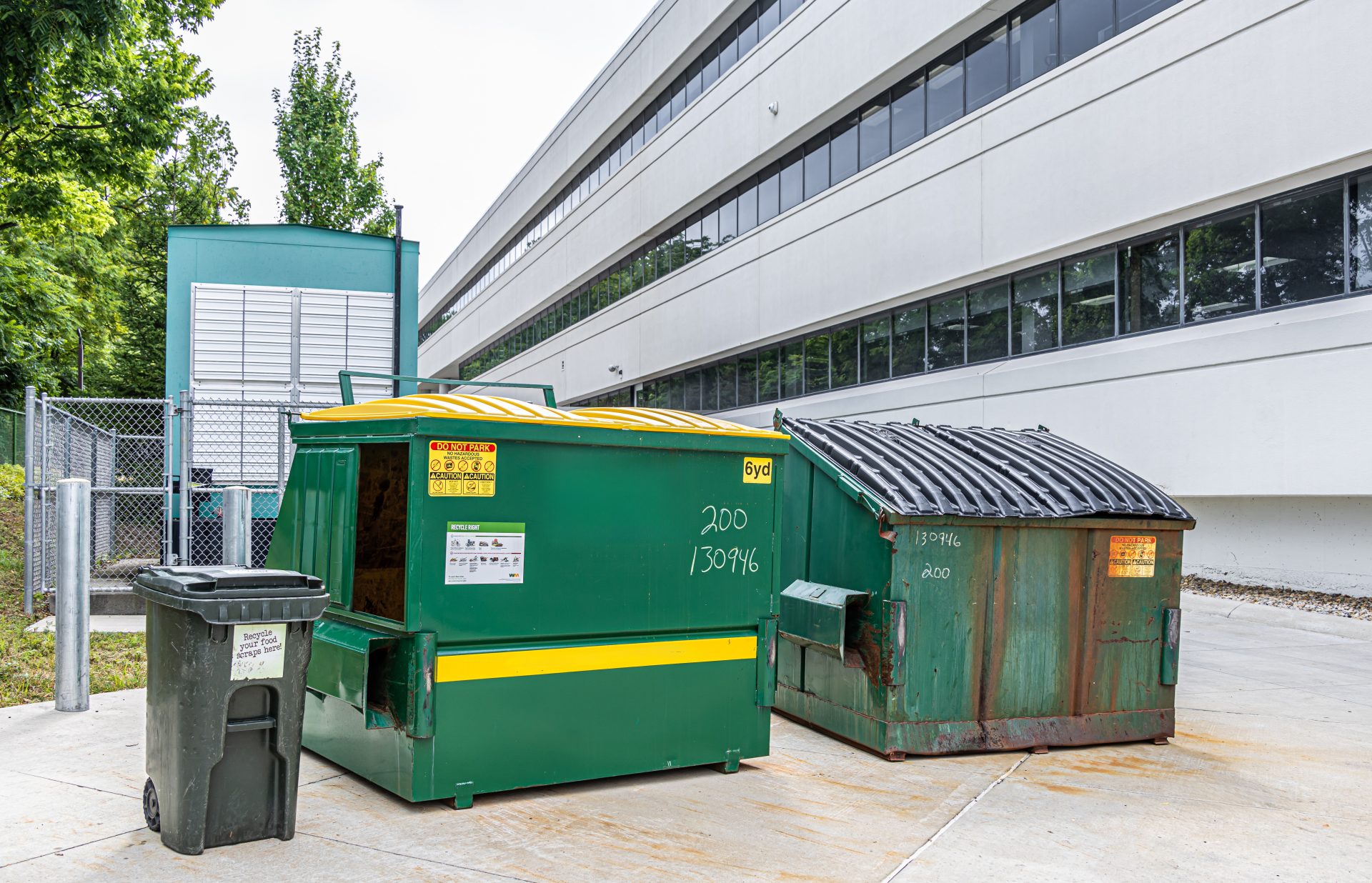 Recycling and Dumpster at Business Location