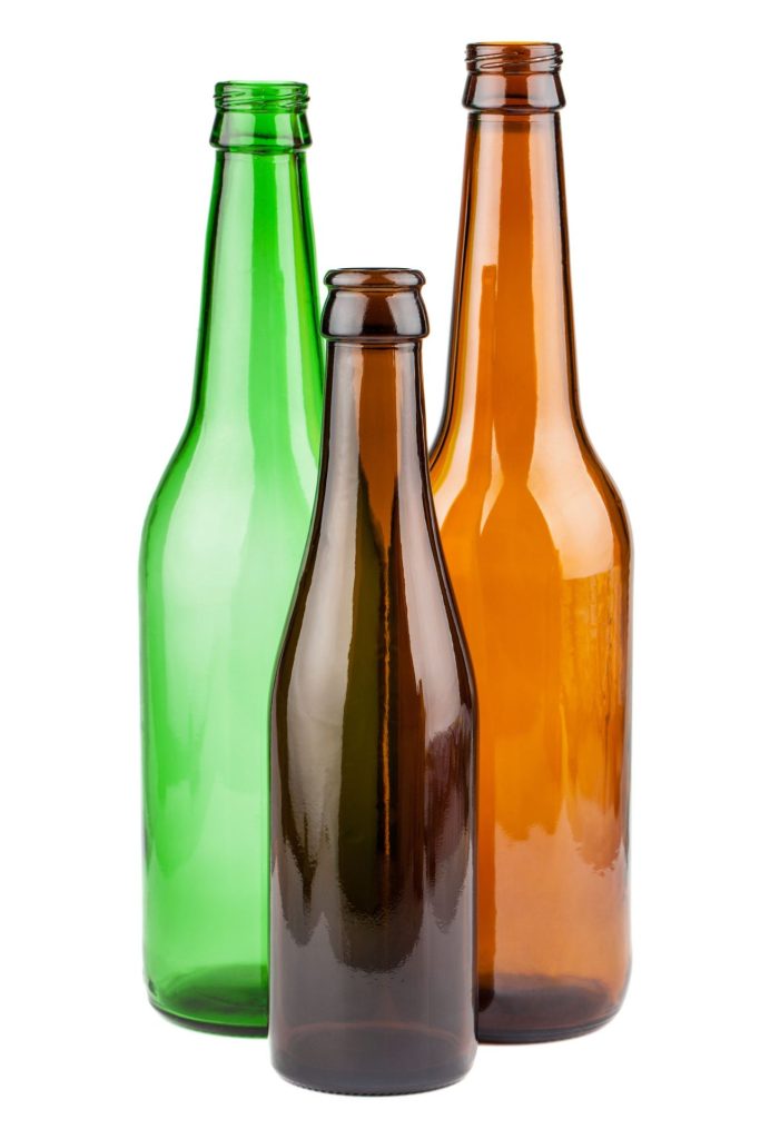 Glass bottles for recycling