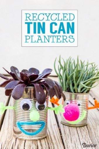 Trash to Treasure Craft Projects Recycled Tin Can Planters
