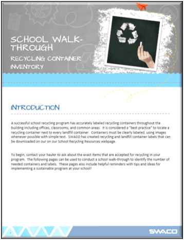 School Walk-through Recycling Container Inventory