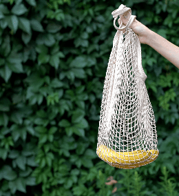 A banana in a net.