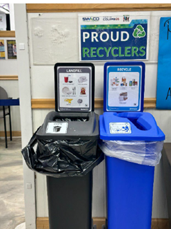 Recycling and landfill bins