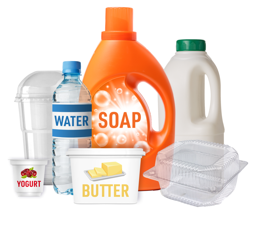 Various household recyclable items
