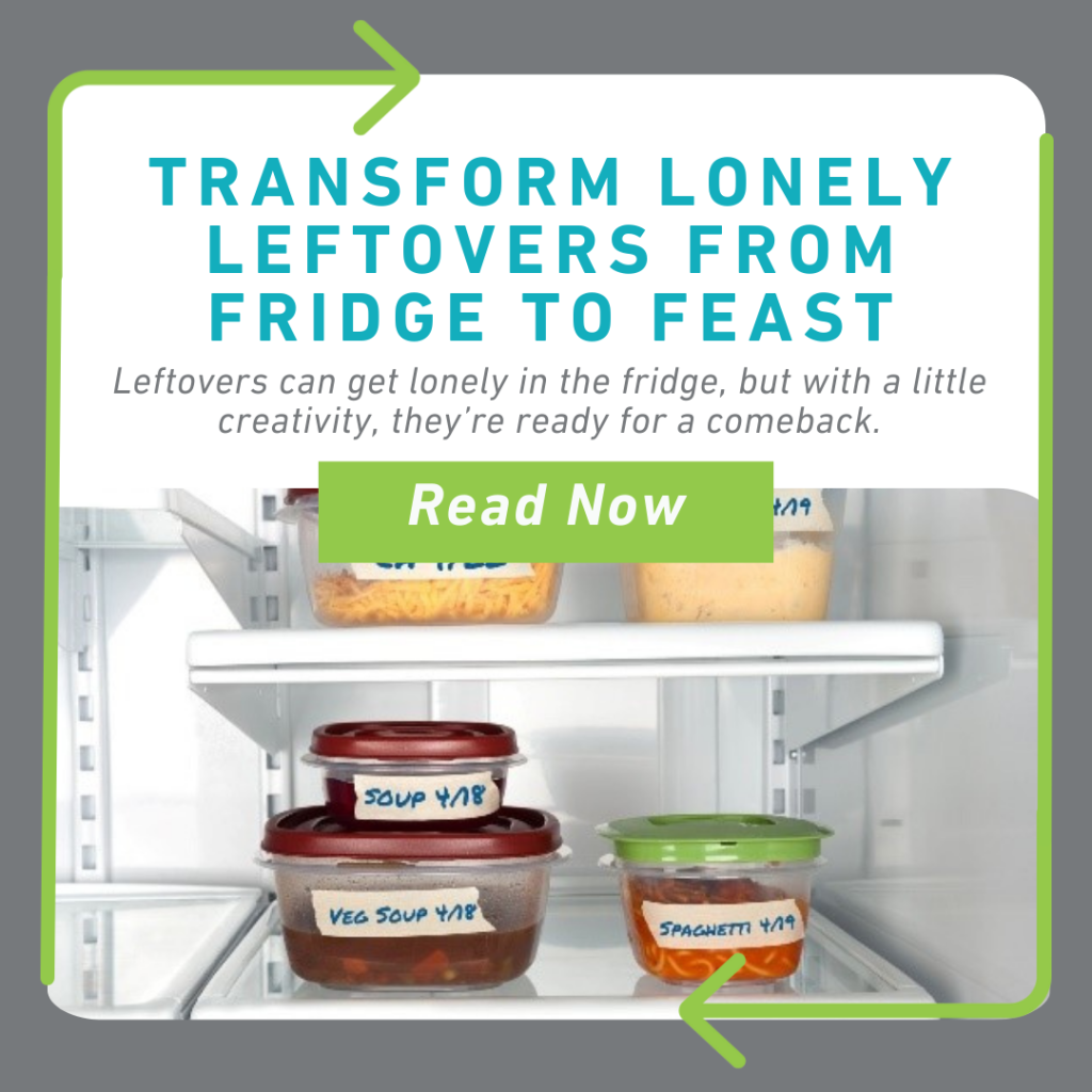 Leftovers in a fridge