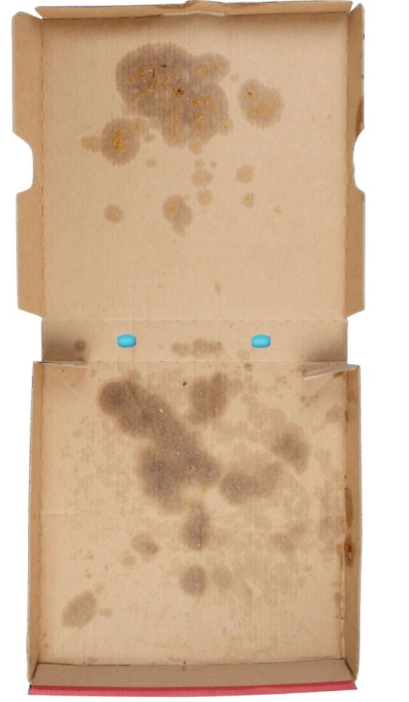 Greasy pizza box