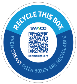Pizza box recycling campaign logo