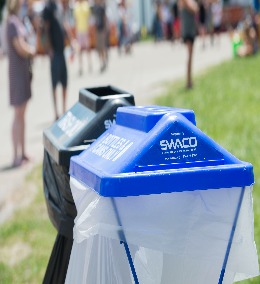 Recycling and trash bins