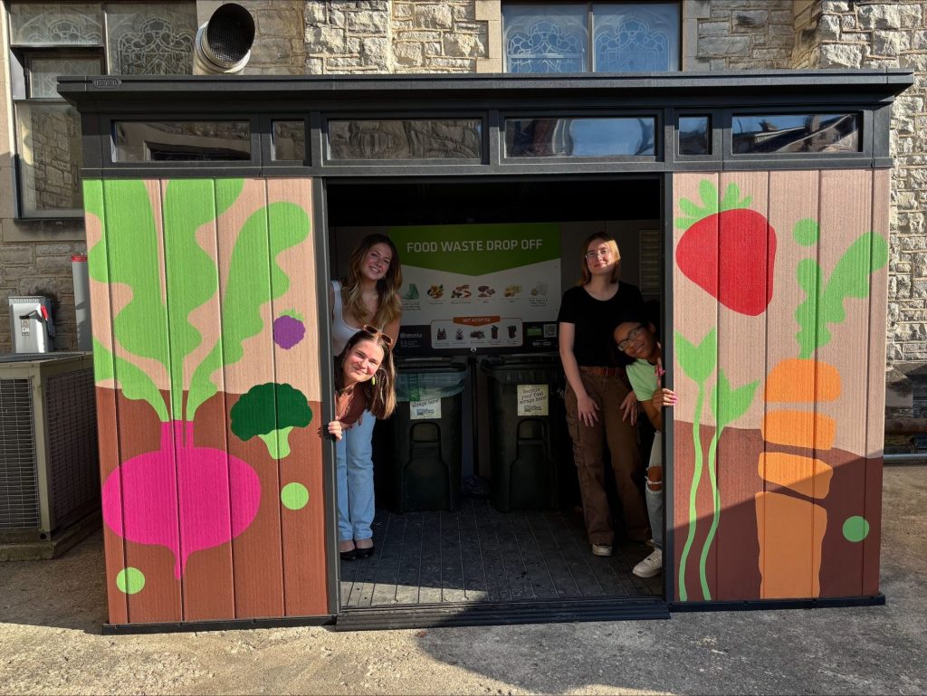 A community food waste drop-off site.