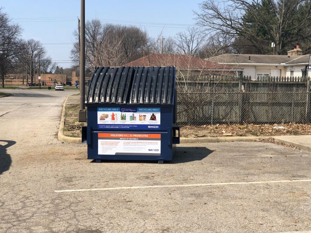A dumpster.