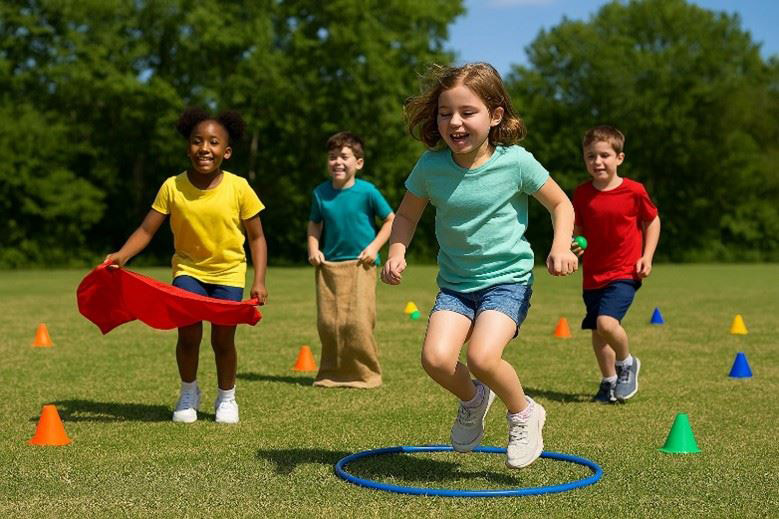 School Kids playing in park